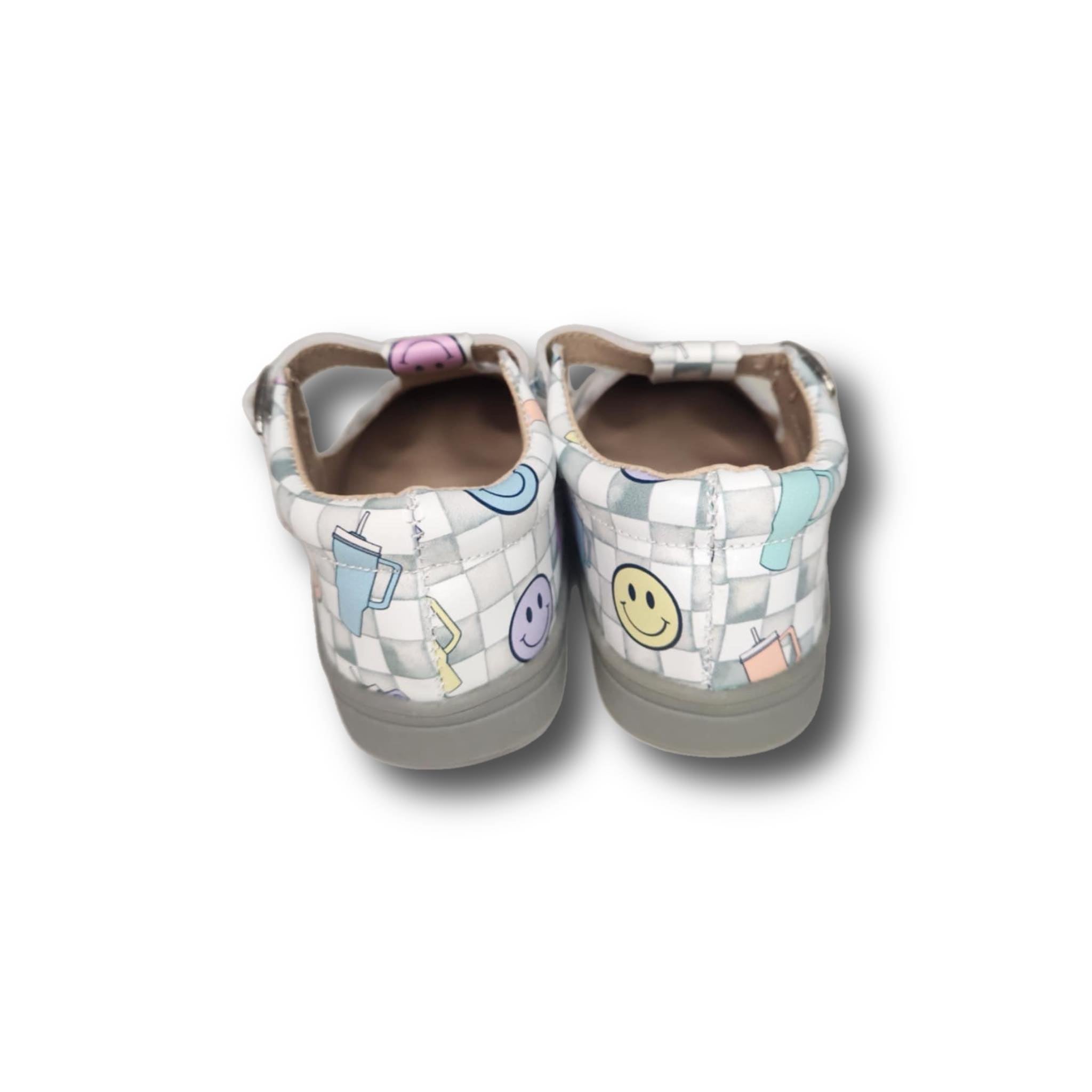 AUBREIGH PLAY Children's T-Strap Sneaker in Smiley & Stanley