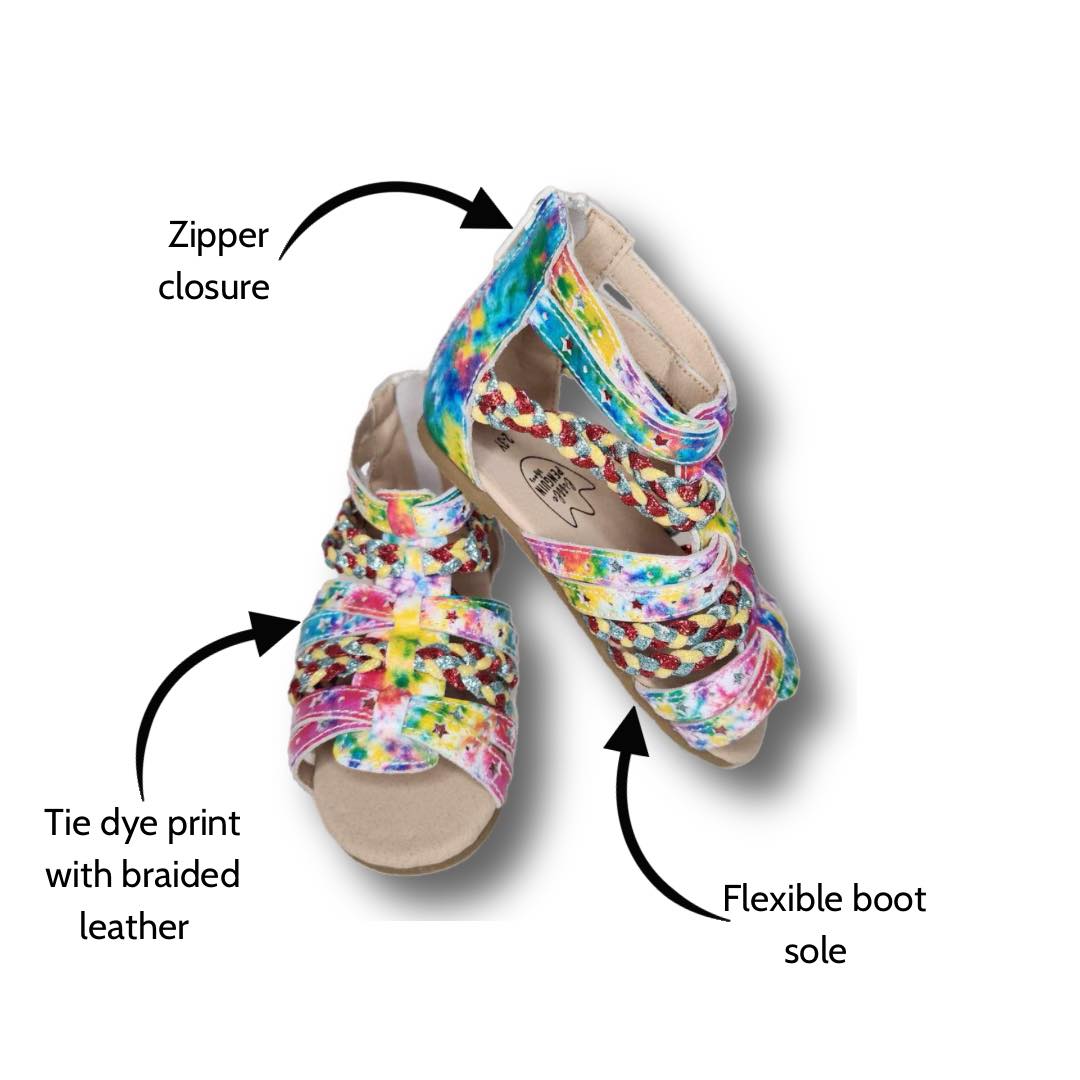 HARPER Children's Gladiator Sandal in Tie-Dye