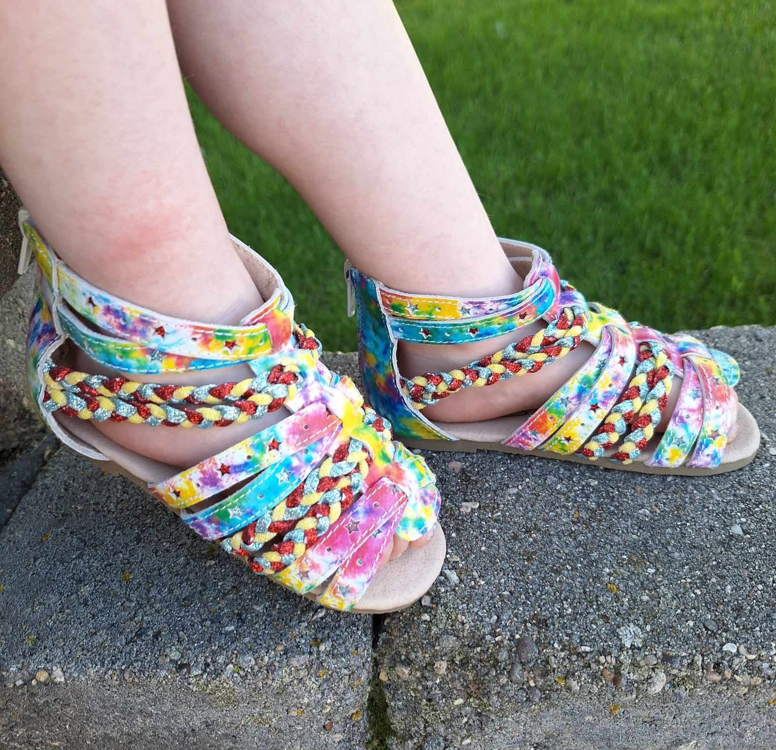 HARPER Children's Gladiator Sandal in Tie-Dye